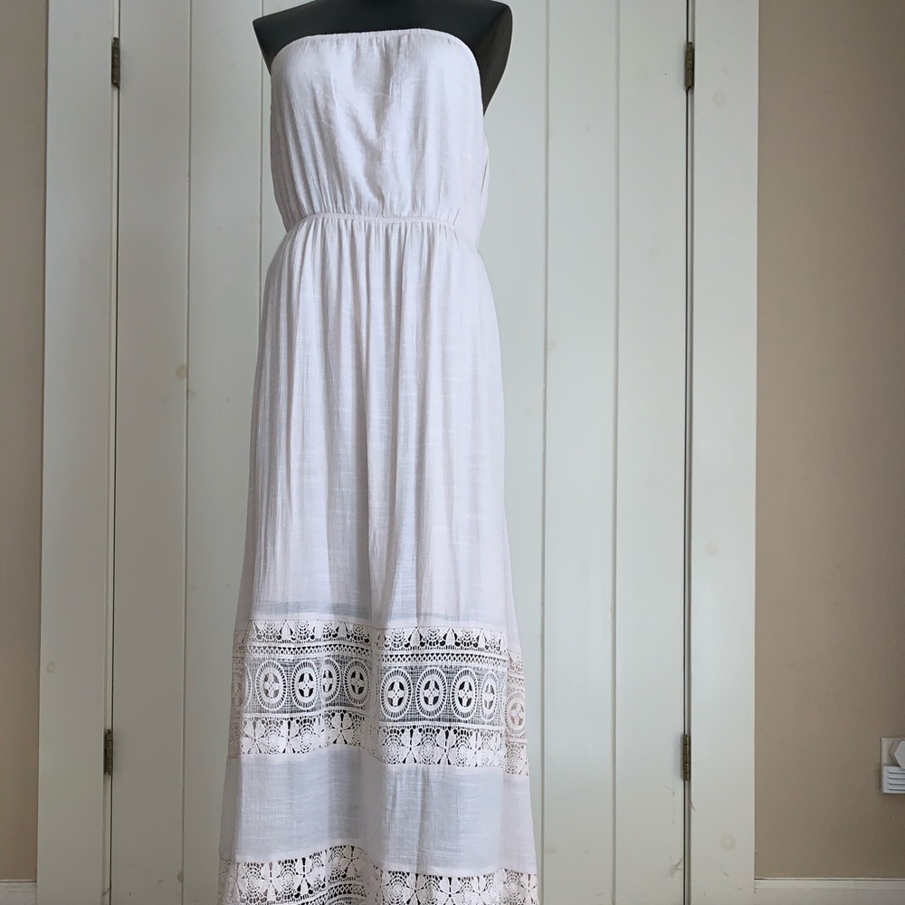 Women’s boho strapless maxi dress